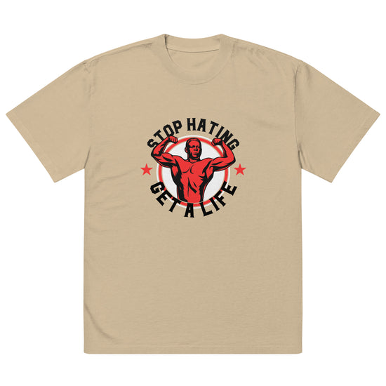 Stop Hating Life Oversized Faded T-Shirt - Bold & Relaxed